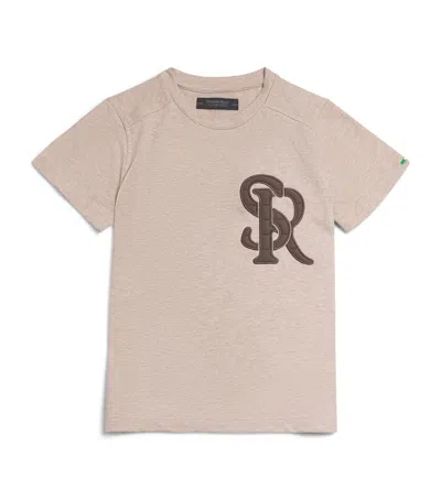 Stefano Ricci Kids' Cotton Logo T-shirt In Brown