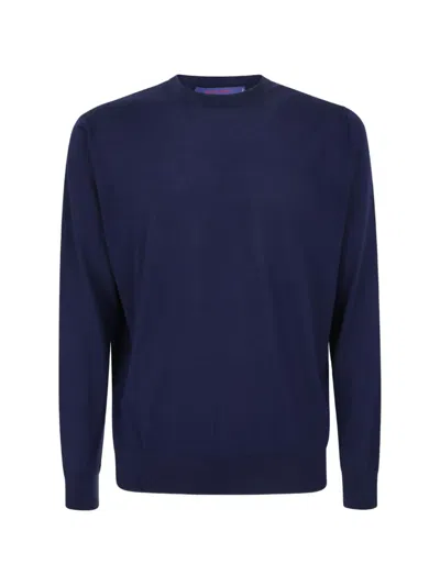 Stefano Ricci Crewneck Sweater In Blue