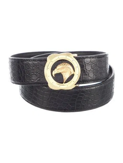 Pre-owned Stefano Ricci Crocodile Belt In Black