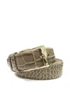 Stefano Ricci Crocodile-effect Leather Belt In Green