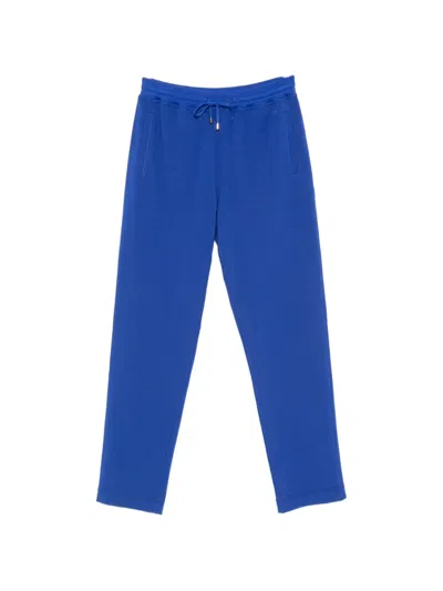 Stefano Ricci Drawstring-waist Cotton Joggers In Blue