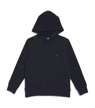 Stefano Ricci Kids' Embroidered Logo Hoodie In Navy
