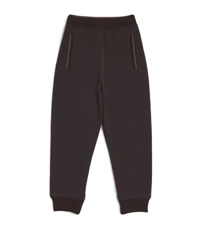 Stefano Ricci Kids' Embroidered Logo Sweatpants In Brown