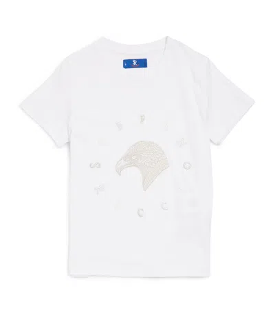 Stefano Ricci Kids' Embroidered Royal Eagle T-shirt In White