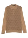 Stefano Ricci Geometric-pattern Polo Shirt In Brown
