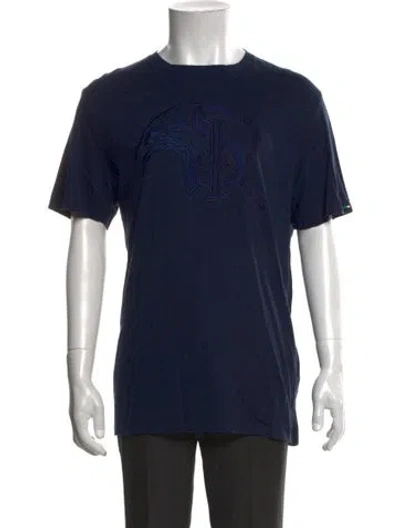 Pre-owned Stefano Ricci Graphic Print Crew Neck T-shirt In Blue