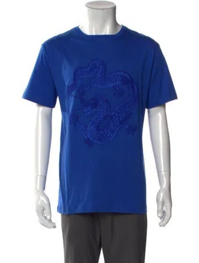 Pre-owned Stefano Ricci Graphic Print Crew Neck T-shirt W/ Tags In Blue