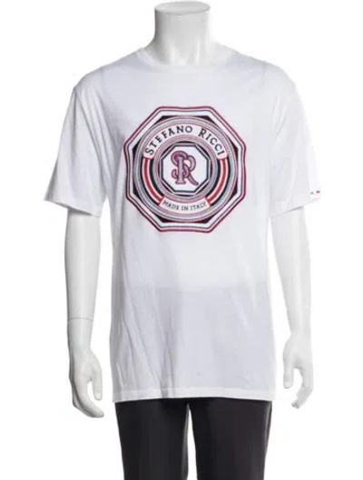 Pre-owned Stefano Ricci Graphic Print Crew Neck T-shirt In White