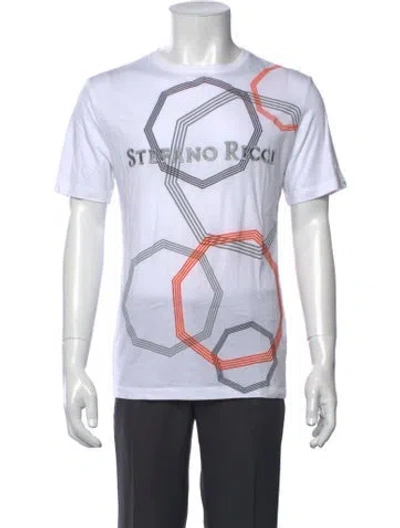 Pre-owned Stefano Ricci Graphic Print Crew Neck T-shirt In White