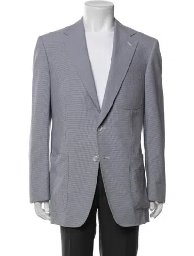 Pre-owned Stefano Ricci Houndstooth Print Blazer In Gray