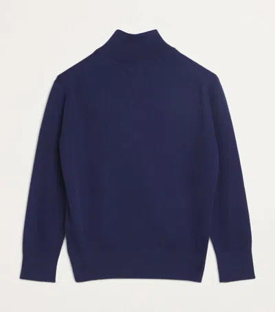 Stefano Ricci Kids Alpha Cashmere Quarter-zip Sweater (4-16 Years) In Navy