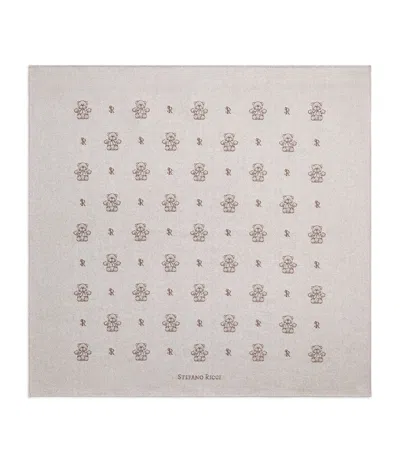 Stefano Ricci Kids Cashmere Teddy Blanket In Beige