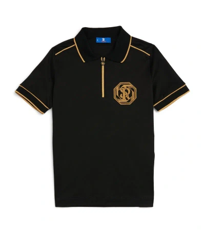 Stefano Ricci Kids' Half-zip Polo Shirt (4-16 Years) In Black