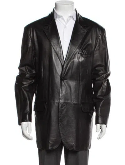 Pre-owned Stefano Ricci Lambskin Moto Jacket In Black