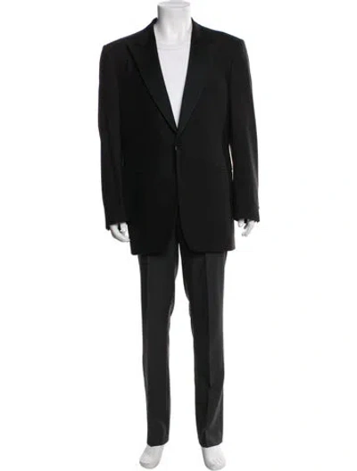 Pre-owned Stefano Ricci Leather Trim Embellishment Blazer In Black