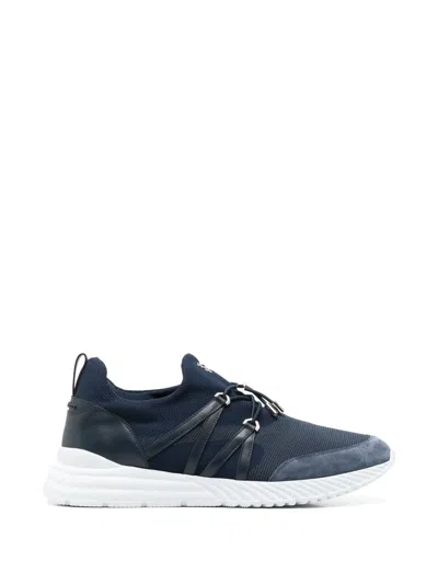 Stefano Ricci Leather-trimmed Panelled Sneakers In Blue