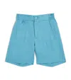 Stefano Ricci Linen-silk Bermuda Shorts In Blue