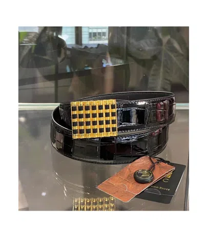 Stefano Ricci Logo Belt In Black