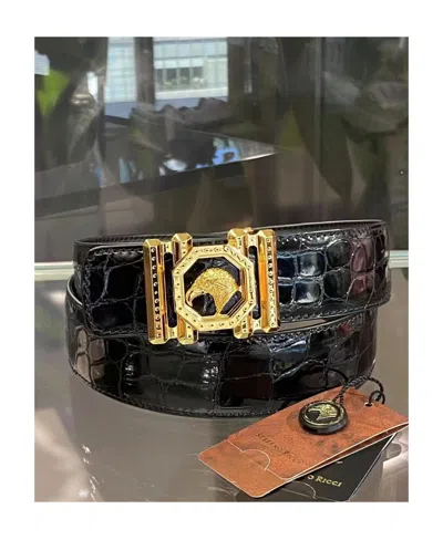 Stefano Ricci Logo Belt In Black