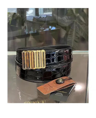 Stefano Ricci Logo Belt In Black