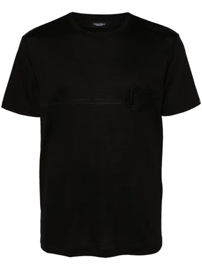 Stefano Ricci Logo-embroidered T-shirt In Black