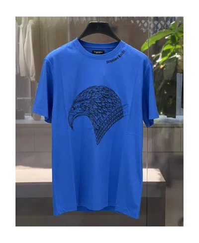 Stefano Ricci Logo Embroidered T-shirt In Blue