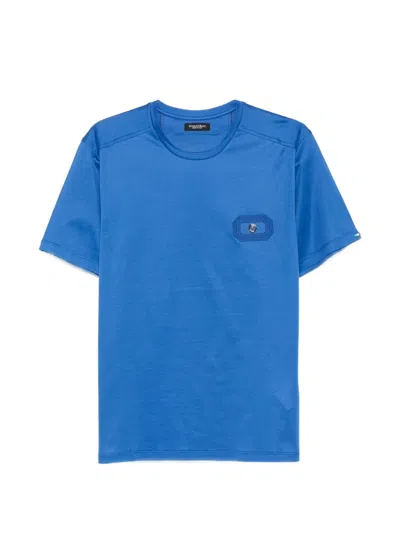 Stefano Ricci Logo-embroidered Crew-neck T-shirt In Blue