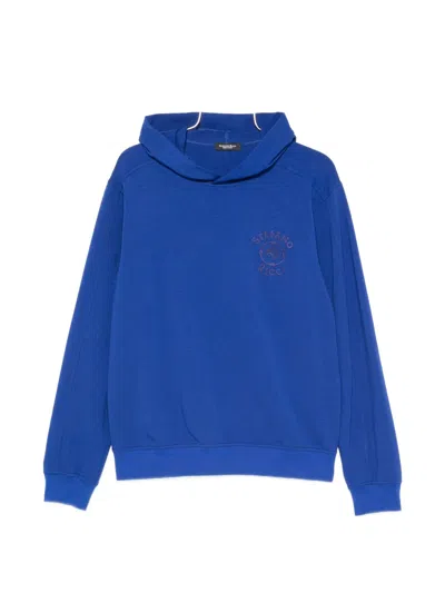 Stefano Ricci Logo-embroidered Hoodie In Blue