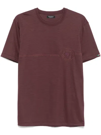 Stefano Ricci Logo-embroidered Virgin Wool T-shirt In Multi