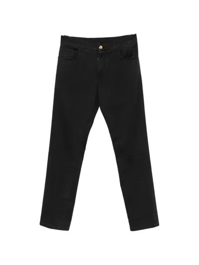 Stefano Ricci Logo-plaque Jeans In Black
