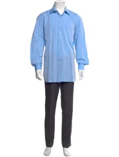 Pre-owned Stefano Ricci Long Sleeve Dress Shirt In Blue