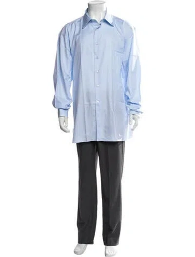 Pre-owned Stefano Ricci Long Sleeve Dress Shirt W/ Tags In Blue/white