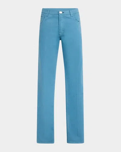 Stefano Ricci Men's 5-pocket Jeans In Turquoise