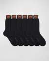 Stefano Ricci Men's 6-pack Solid Cotton Socks In Black