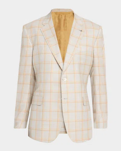 Stefano Ricci Men & Apos;s Cashmere And Silk Windowpane Plaid Sport Coat In Multi