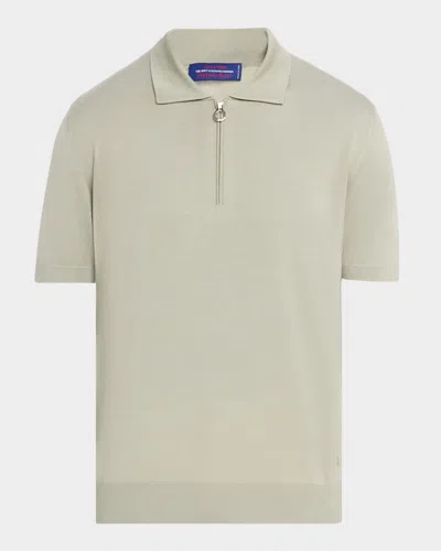 Stefano Ricci Men & Apos;s Cashmere, Wool And Silk Quarter-zip Polo Shirt In Green