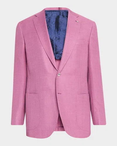 Stefano Ricci Men & Apos;s Solid Textured Single-breasted Sport Coat In Pink