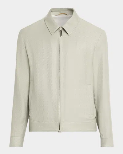 Stefano Ricci Men & Apos;s Textured Cashmere-blend Zip Jacket In Neutral