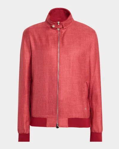 Stefano Ricci Men & Apos;s Textured Linen-blend Jacket In Red