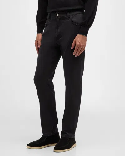 Stefano Ricci Men's Black-wash Denim Jeans In Black Dark Wash