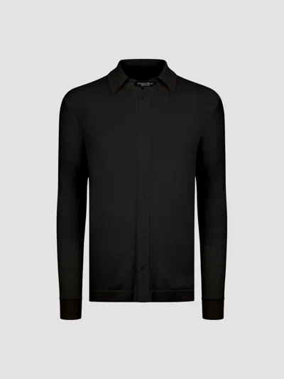 Stefano Ricci Men's Button Down Knit Shirt In Black