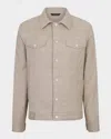 Stefano Ricci Men's Button-front Trucker Jacket In Beige