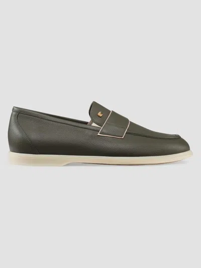 Stefano Ricci Men's Calfskin Leather Loafers In Green
