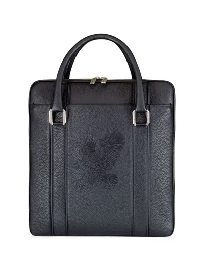Stefano Ricci Men's Calfskin Leather Messenger Bag In Black