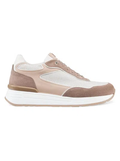 Stefano Ricci Men's Calfskin Leather Sneakers In Neutral