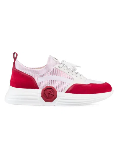 Stefano Ricci Men's Calfskin Leather Sneakers In White