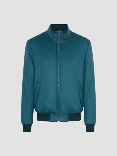 Stefano Ricci Men's Cashmere And Lambskin Leather Blouson Jacket In Blue