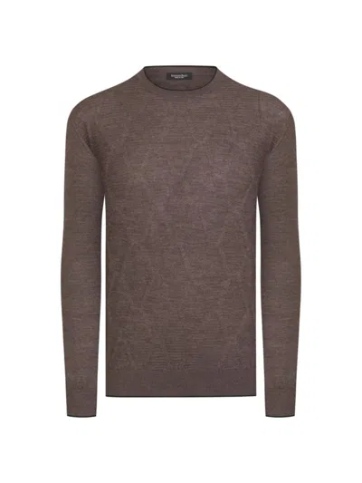 Stefano Ricci Men's Cashmere And Silk Crewneck Sweater In Brown