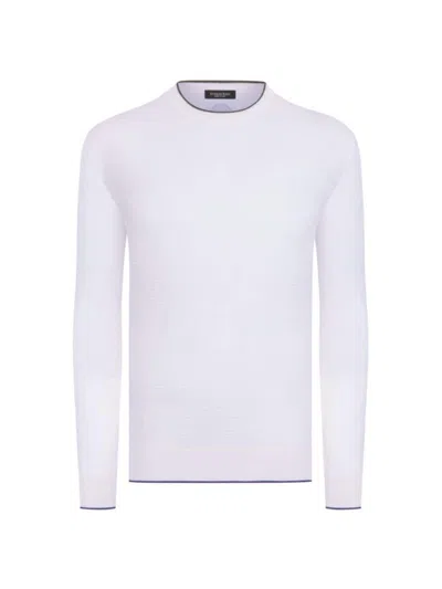 Stefano Ricci Men's Cashmere And Silk Crewneck Sweater In White