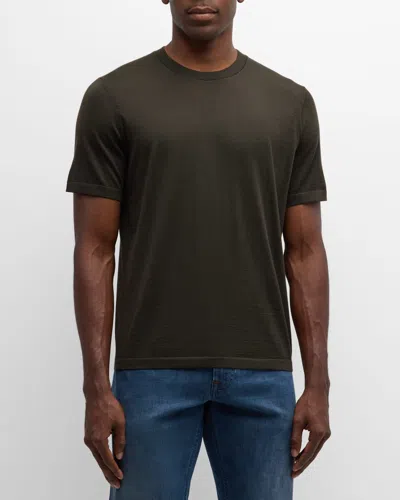 Stefano Ricci Men's Cashmere Crewneck T-shirt In Black